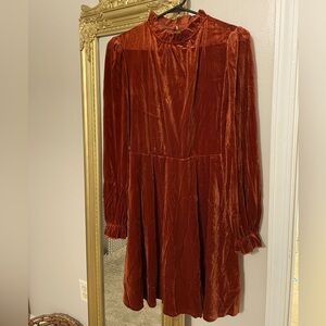 Boutique rust color velvet dress